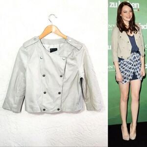 Joie womans lamb leather jacket medium silk lined Box G